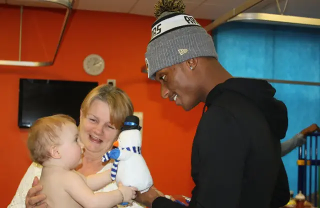 A player with the child