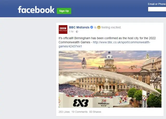 BBC Midlands Facebook post