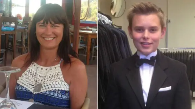 Tracey Wilkinson and her 13-year-old son Pierce