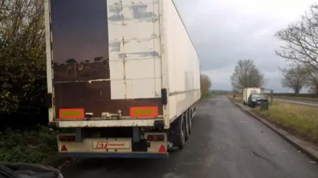 The trailer on the layby on the A49 Much Birch