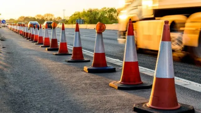 Cones on road