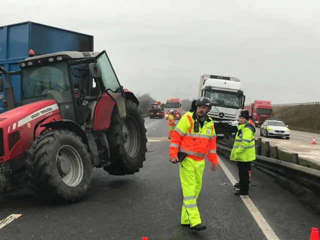 Emergency services at scene of crash