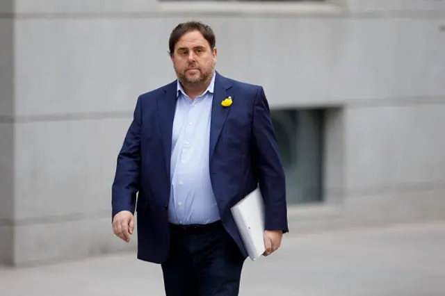 Ceased vice president of the Catalan government Oriol Junqueras arrives at Spain's National High Court on November 2, 2017 in Madrid, Spain