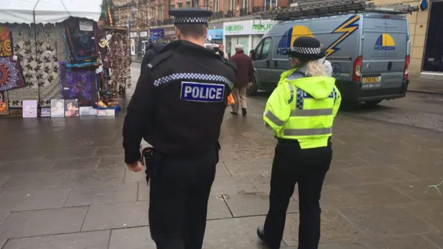 Armed police patrolling Sheffield city centre