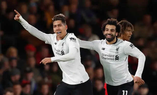 Roberto Firmino and Mo Salah