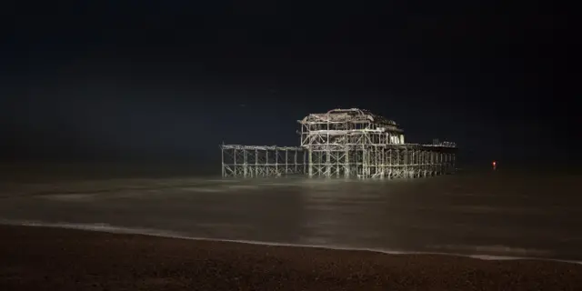 West Pier illuminated