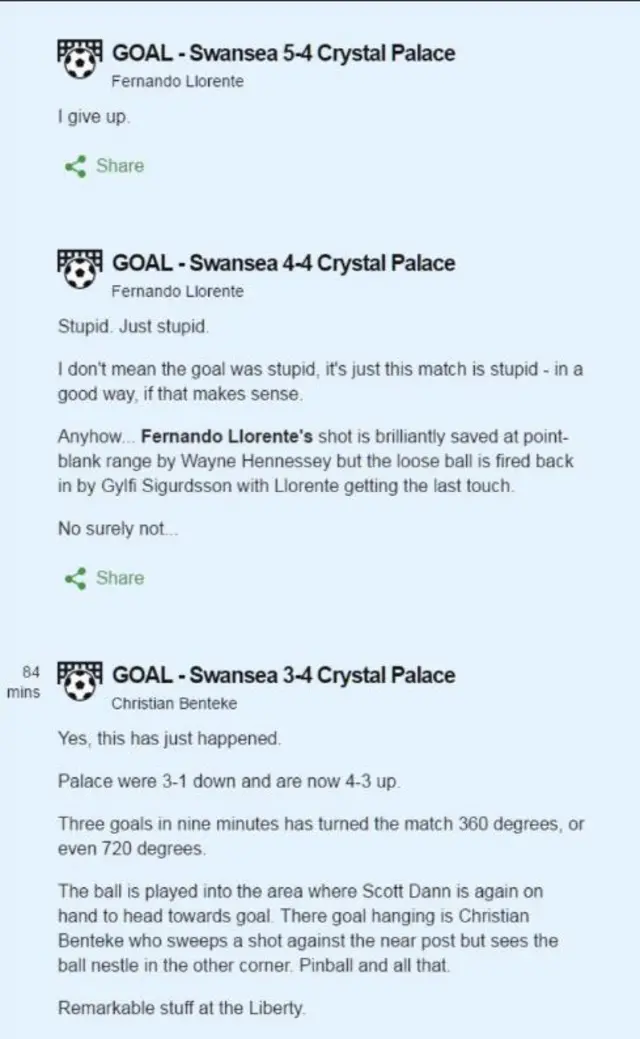 Swansea v Crystal Palace