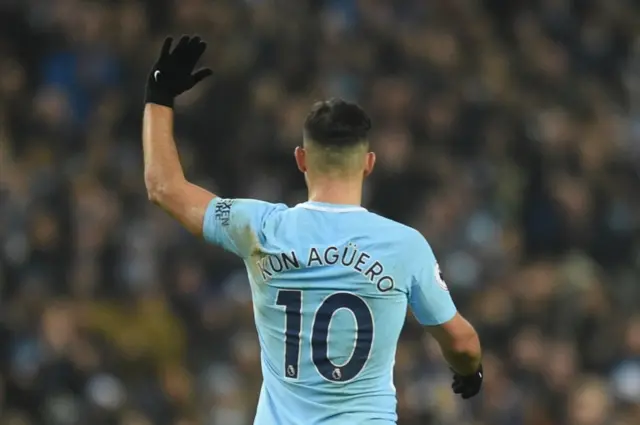 Sergio Aguero celebrates