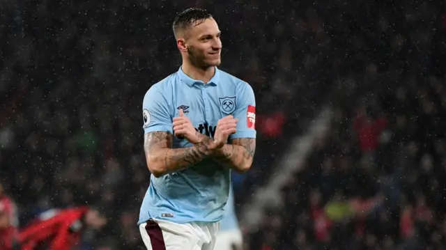 Marko Arnautovic of West Ham United celebrates