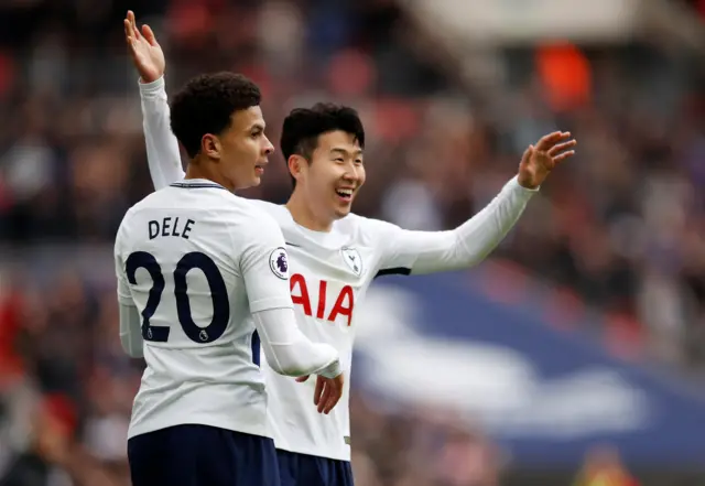 Son Heung-min celebrates