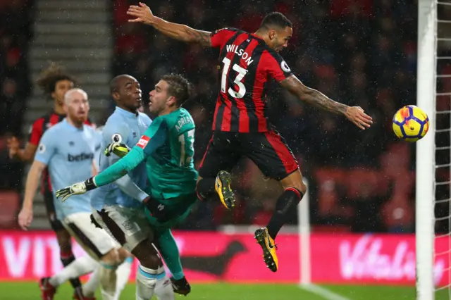 Callum Wilson of AFC Bournemouth scores