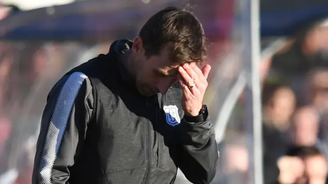 Dundee manager Neil McCann shows his frustration