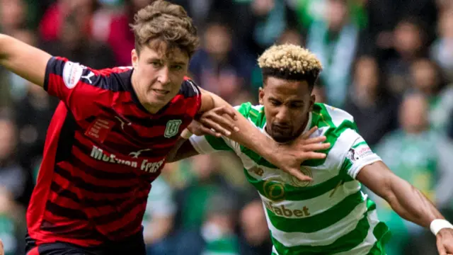 Dundee's Jack Hendry and Celtic's Scott Sinclair