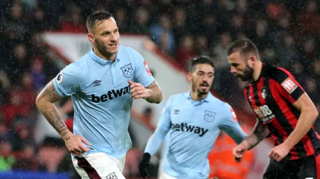 Marko Arnautovic celebrates