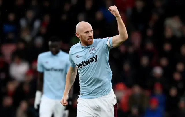 James Collins celebrates