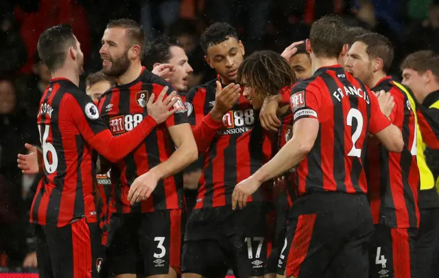 Nathan Ake celebrates