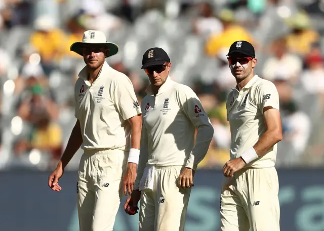 Stuart Broad, Joe Root and James Anderson