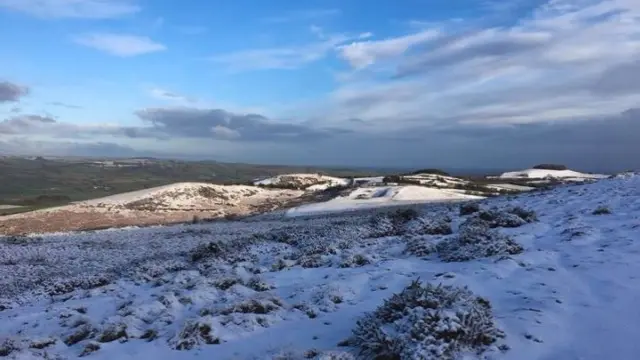 Snow on hills