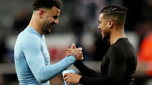 Kyle Walker swaps shirts with DeAndre Yedlin at full-time