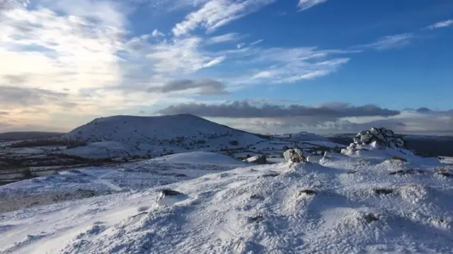 Snow on hills