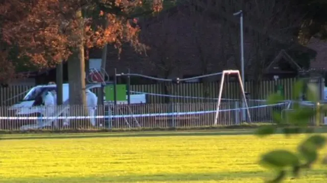 Cordoned off playground