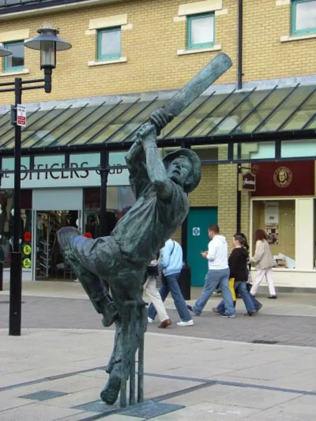 Spirit of cricket statue in Hastings