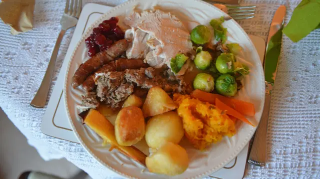 A Christmas dinner