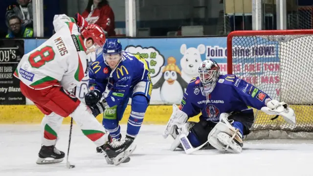 Coventry Blaze defending against Cardiff