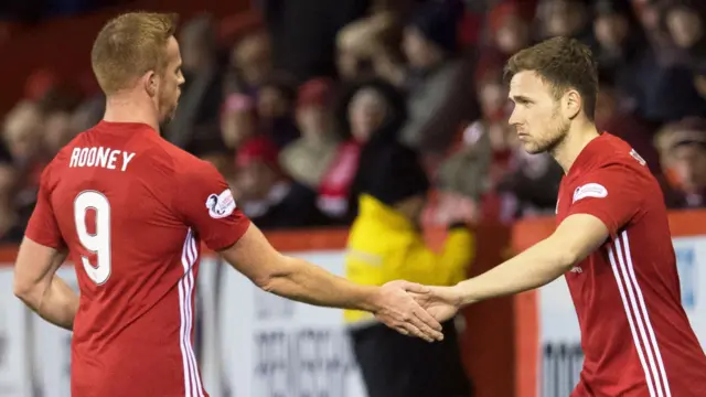 Aberdeen's Adam Rooney and Greg Stewart