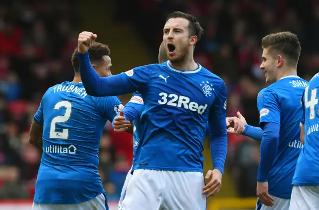 Danny Wilson celebrates scoring for Rangers