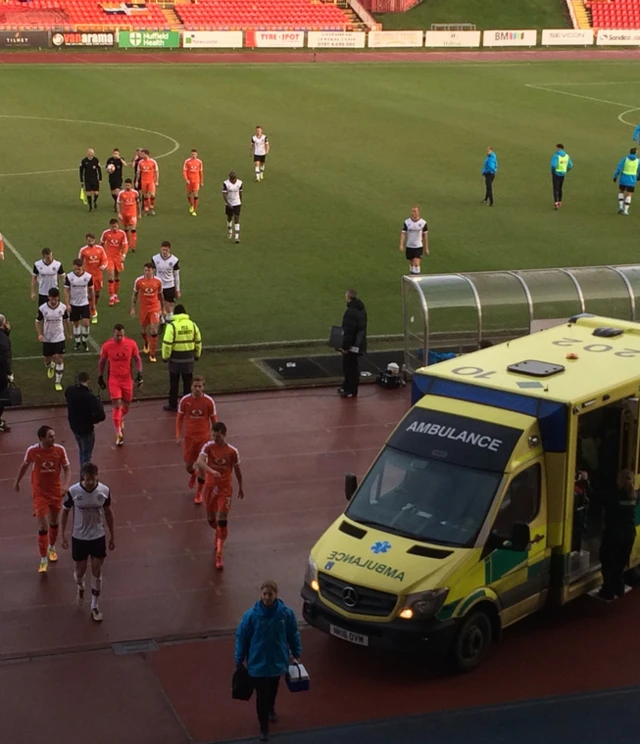 Ambulance at the Gateshead International Stadium