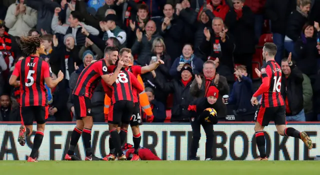 Bournemouth players celebrate