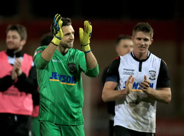 Hereford players applaud