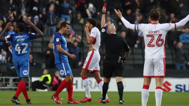 MK Dons have a second players sent off against Peterborough