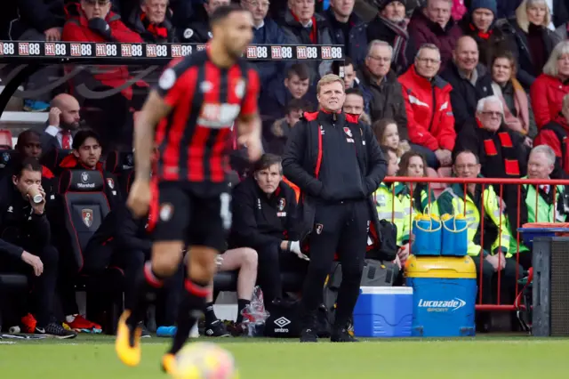 Eddie Howe watches on