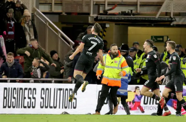 Robert Snodgrass celebrates