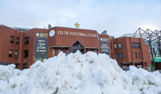 Piles of snow outside Celtic Park on Friday