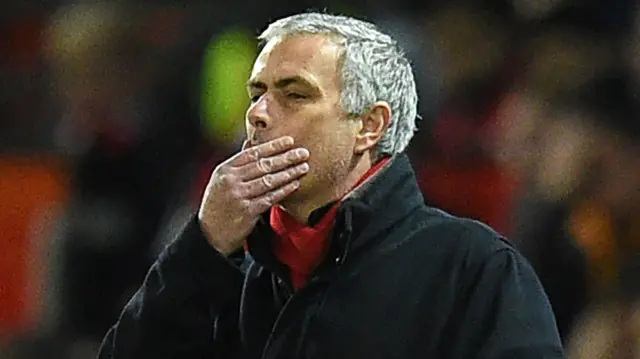 Jose Mourinho reacts