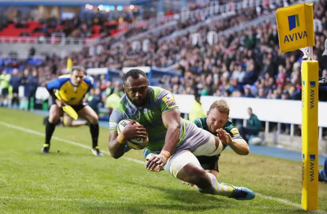 Vereniki Goneva goes over for Newcastle's third try