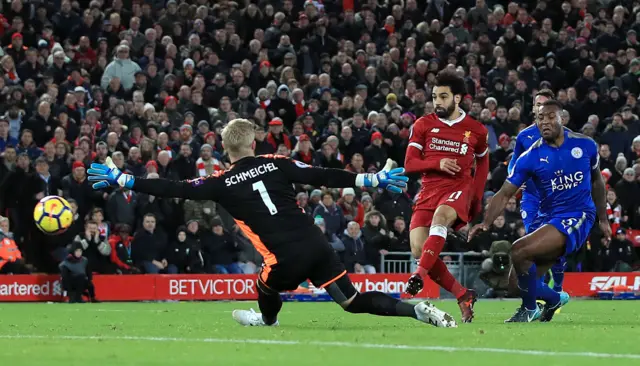 Mo Salah score Liverpool's second goal