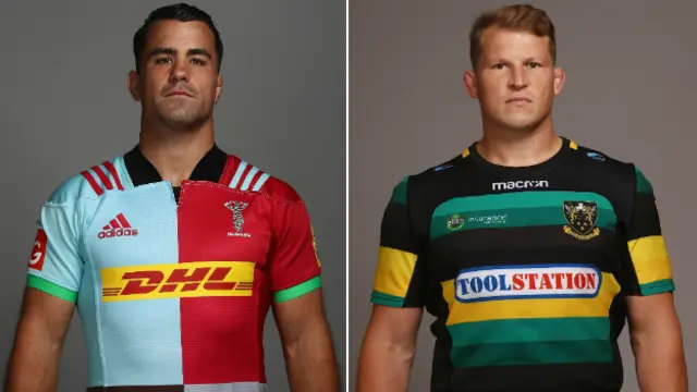 Harlequins captain Dave Ward and Northampton captain Dylan Hartley