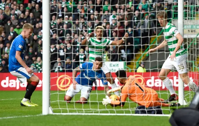 Rangers keeper Wes Foderingham saves from Scott Sinclair