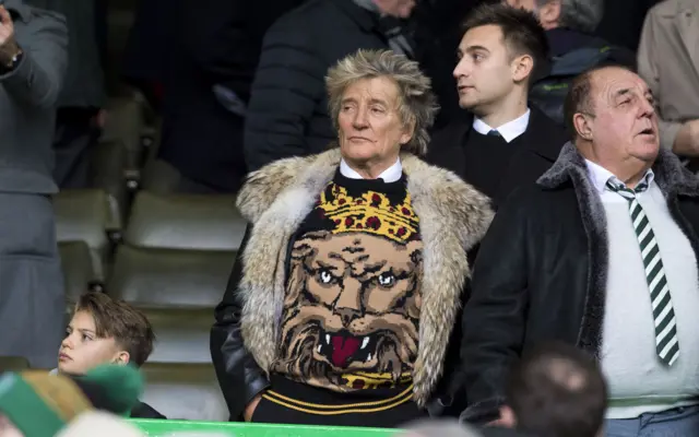 Celtic fan and legendary rocker Rod Stewart