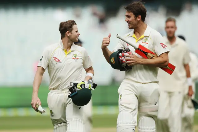 Steve Smith and Mitchell Marsh