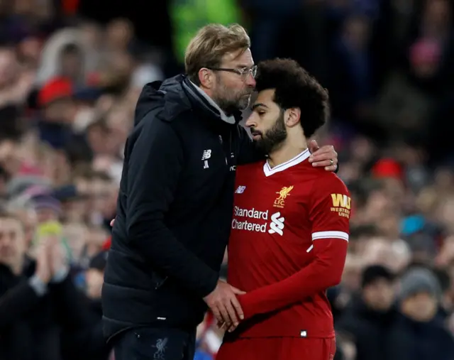 Jurgen Klopp and Mo Salah