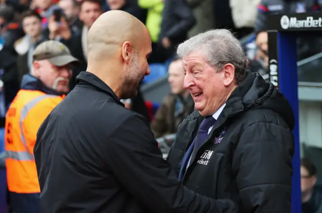 Roy Hodgson with Pep Guardiola