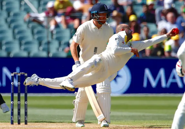 Nathan Lyon catch