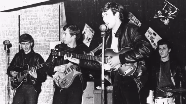 The Beatles with Pete Best (far right)