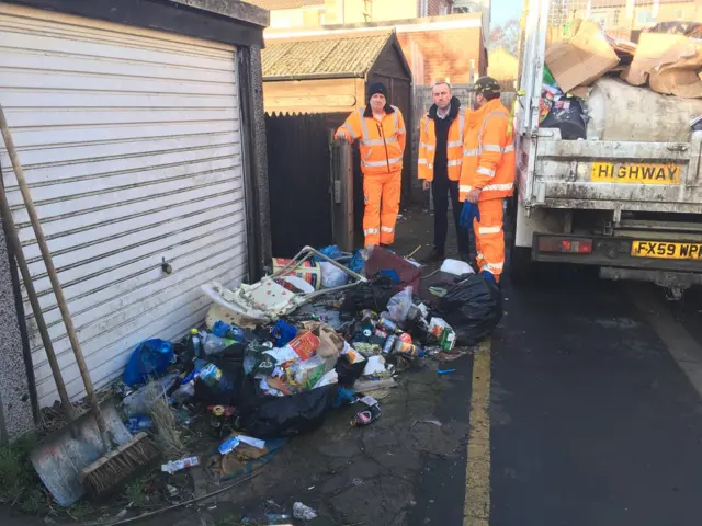 Fly-tipped rubbish