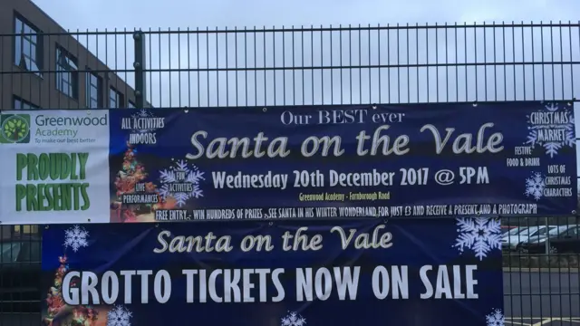 Poster advertising Santa on the Vale